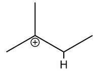 Give a structural formula for the carbocation intermediate that leads to the major product in the re