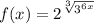 f(x) = 2^{\sqrt[3]{3^{6x}}}