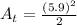 A_t=\frac{(5.9)^2}{2}