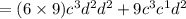 =(6\times9)c^3d^2d^2+9c^3c^1d^2