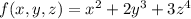f(x,y,z)=x^2+2y^3+3z^4