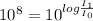 10^8=10^{log\frac{I_{1}}{I_{0}} }