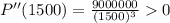 P''(1500)=\frac{9000000}{(1500)^3}0