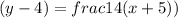 (y-4)=\-frac{1}{4}(x+5))