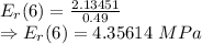 E_r(6)=\frac{2.13451}{0.49}\\\Rightarrow E_r(6)=4.35614\ MPa