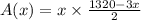 A(x)=x\times \frac{1320-3x}{2}