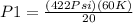 P1=\frac{(422Psi)(60K)}{20}