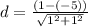 d = \frac{( 1 - (-5))}{\sqrt{1^{2}+1^{2}}}