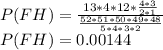 P(FH) = \frac{13*4*12*\frac{4*3}{2*1} }{\frac{52*51*50*49*48}{5*4*3*2}}\\P(FH) =0.00144