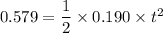 0.579 = \dfrac{1}{2}\times 0.190\times t^2