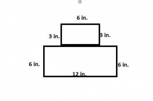 What is the total area of this composite figure?  all angles are right angles. 54 in.2 75 in.2 72 in