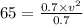 65=\frac{0.7\times v^2}{0.7}