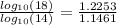 \frac{log_{10}(18)}{log_{10}(14)}=\frac{1.2253}{1.1461}
