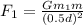 F_{1}=\frac{Gm_{1}m}{\left (0.5d  \right )^{2}}
