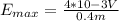 E_{max} = \frac{4*10{-3}V}{0.4m}