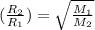 (\frac{R_2}{R_1})=\sqrt{\frac{M_1}{M_2}}