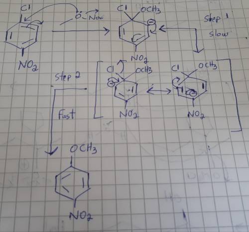 Draw the structure of the organic product formed from the reaction of sodium methoxide with 1-chloro