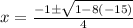 x=\frac{-1\pm\sqrt{1-8(-15)}}{4}