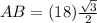 AB=(18)\frac{\sqrt{3}}{2}