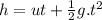 h=ut+\frac{1}{2} g.t^2
