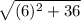 \sqrt{(6)^2+36}