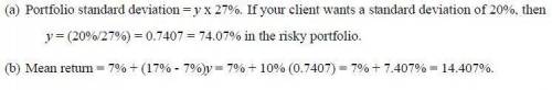 Assume that you manage a risky portfolio with an expected rate of return of 17% and a standard devia