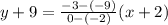 y+9= \frac{-3-(-9)}{0-(-2)}(x+2)