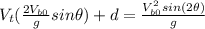 V_{t}(\frac{2V_{b0}}{g}sin \theta)+d=\frac{V_{b0}^{2}sin(2\theta)}{g}