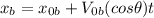 x_{b}=x_{0b}+V_{0b}(cos \theta) t