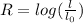 R=log(\frac{l}{l_0})