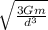 \sqrt{\frac{3Gm}{d^3} }
