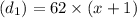 (d_1)= 62\times (x+1)
