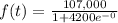 f (t )=\frac{ 107,000}{1 +4200e^{-0}}