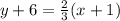 y+6=\frac{2}{3}(x+1)