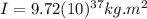 I=9.72(10)^{37}kg.m^{2}