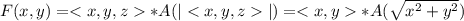 F(x, y) =  * A(||) =  * A(\sqrt{x^2 + y^2})