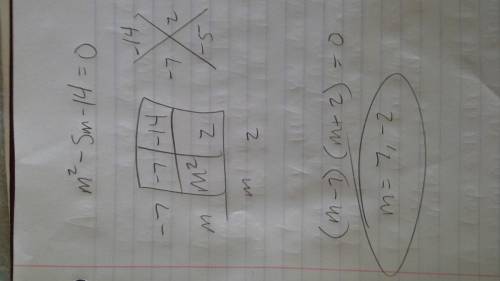 What's m2-5m-14=0 solved using the quadratic formula?
