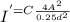 I^'= C \frac{4A^{2}}{0.25d^2}