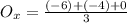 O_x = \frac{(-6)+(-4)+0}{3}