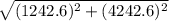 \sqrt{(1242.6)^2 + (4242.6)^2