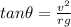 tan \theta=\frac{v^{2} }{rg}