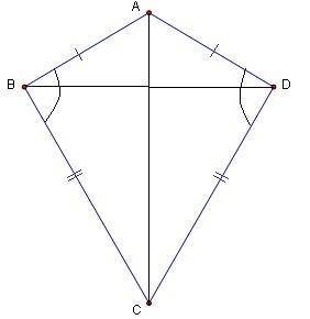 Akite is a quadrilateral with two pairs of adjacent, congruent sides. the vertex angles are those an