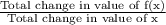 \frac{\textrm {Total change in value of f(x)}}{\textrm {Total change in value of x}}