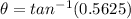 \theta=tan^{-1}(0.5625)