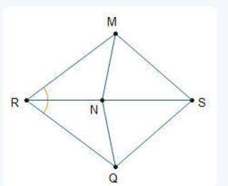 Given:  bisects ∠mrq;  ∠rms ≅ ∠rqs which relationship in the diagram is true?  △mnr ≅ △mns by asa △r