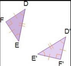 Triangle def was transformed to create triangle d'e'f'. complete the statement about the transformat