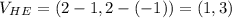 V_H_E=(2-1,2-(-1))=(1,3)