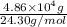 \frac{4.86 \times 10^{4} g}{24.30 g/mol}