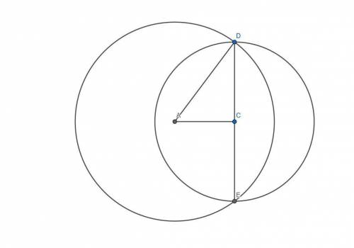 Two circles of radii 5 cm and 4 cm intersect at two points and the distance between their centres is