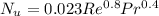 N_u= 0.023 Re^{0.8}Pr^{0.4}